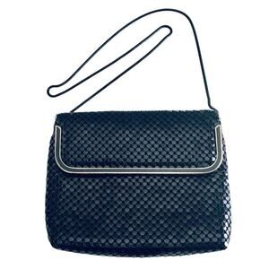 Vintage Mid-Century Aluminum Metal Purse Black Art Deco Retro Costume Flapper